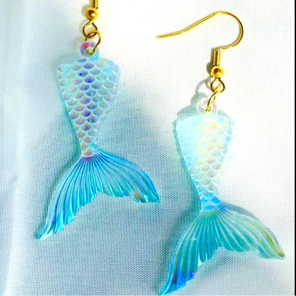 Mermaid Tail Acrylic Earrings